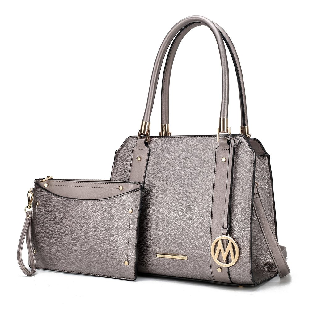 Crossbody Shoulder Handbag With Wristlet, Vegan Leather Top-Handle V :|
